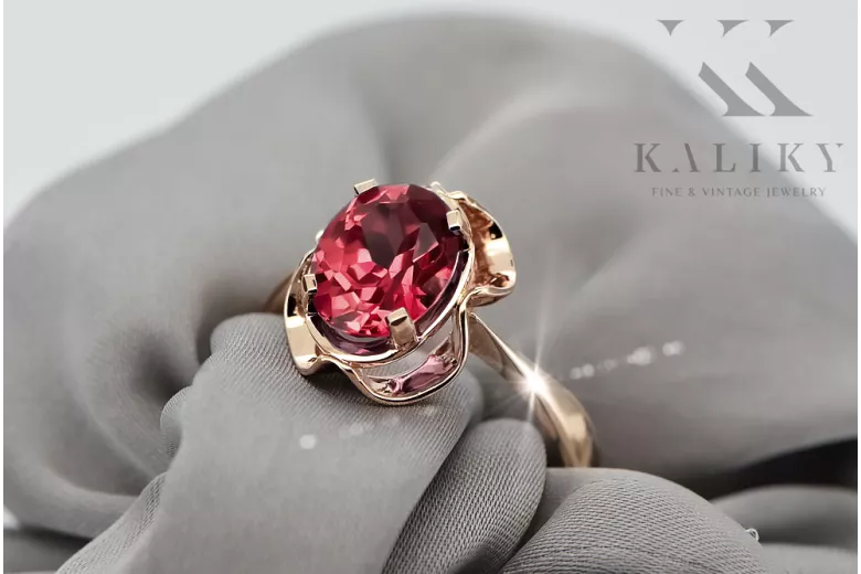 Ring Ruby Original Vintage 14K Rose Gold Vintage Jewlery vrc206r